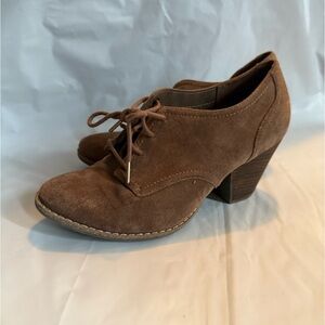 Dr. Scholl's "Cheer" Women's Size 6 Brown Faux Suede Lace Up Ankle Booties Shoes